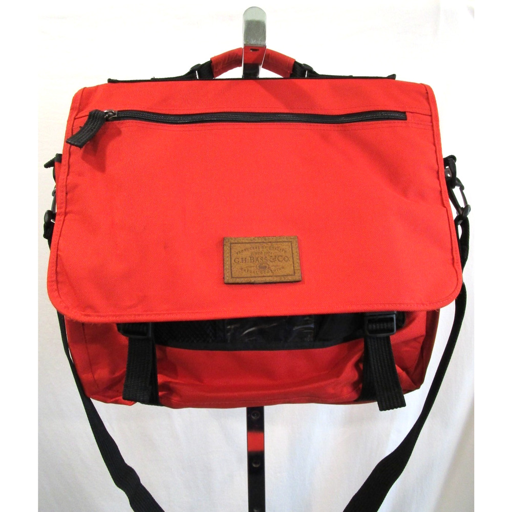 G. H. Bass and Co. Red Canvas Expandable Messenger Bag